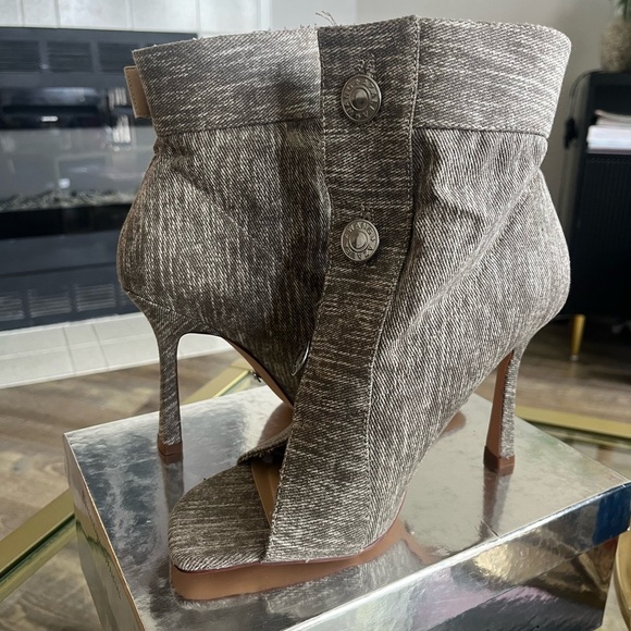 Azalea Wang Denim Open Toe Bootie - Picture 9 of 10